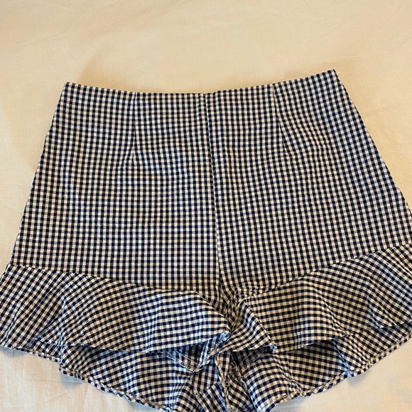 Navy and white gingham shorts - Picture 1 of 2